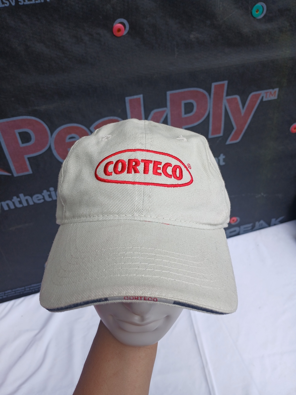 Beige Embroidered Logo Baseball Cap
